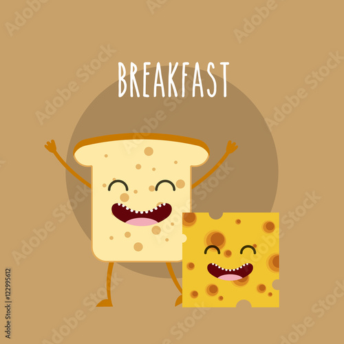 delicious and nutritive breakfast character vector illustration design