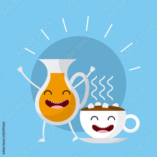 delicious and nutritive breakfast character vector illustration design