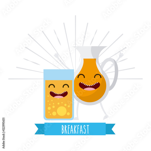 delicious and nutritive breakfast character vector illustration design