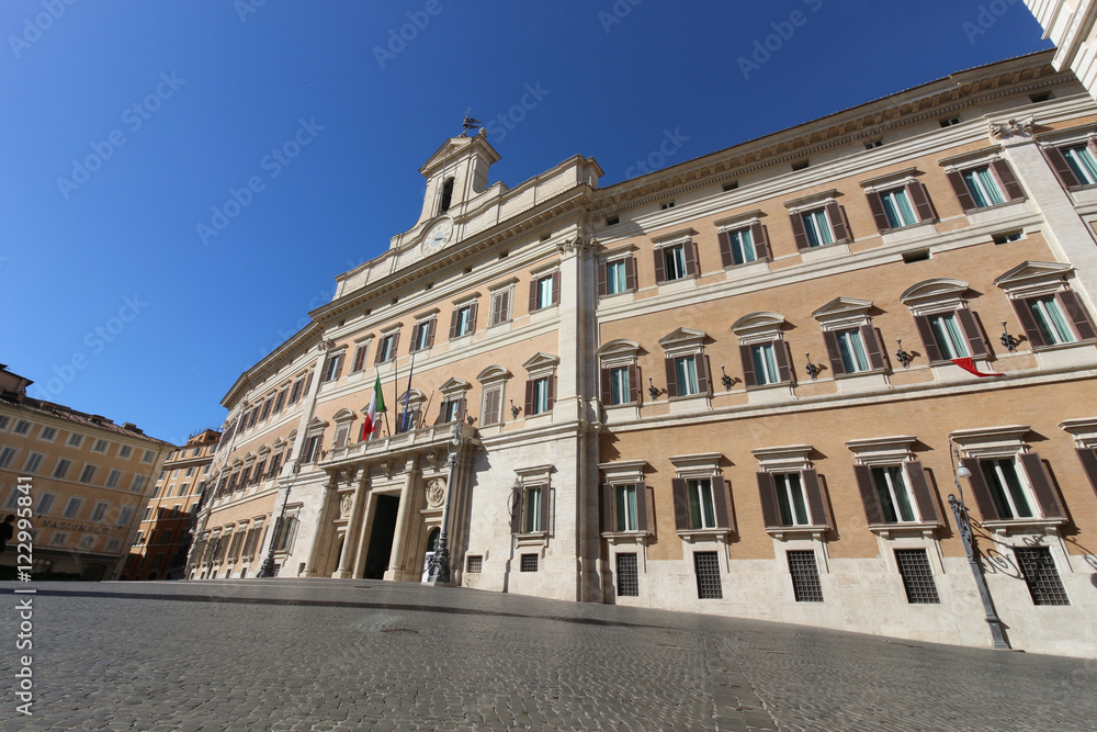 The Montecitorio Palace, home to the italian Parliament, in Rome