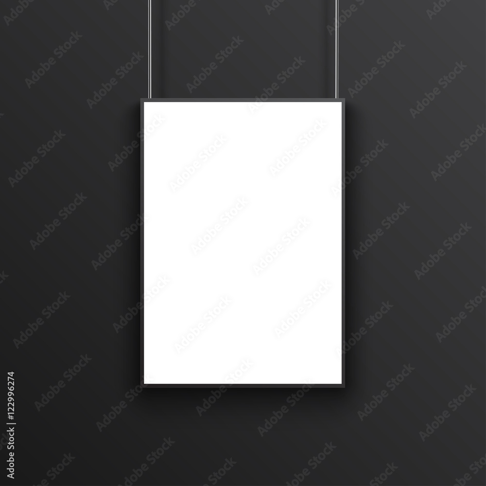 White poster with black frame mockup White poster with black frame mockup