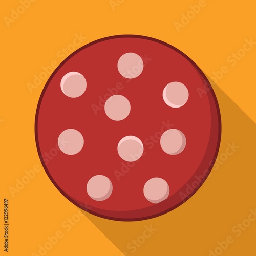 Salami flat icon on isolated transparent background. 