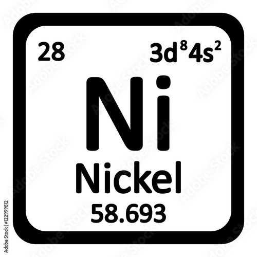 Periodic table element nickel icon.
