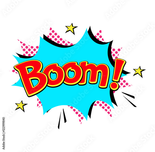 Popart comic speech bubble boom effects vector.