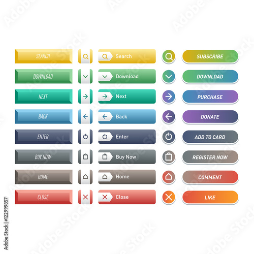 Web buttons vector icons.