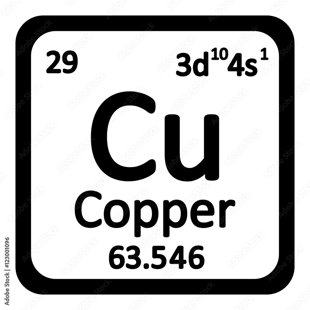 Periodic table element copper icon. Periodic table element copper icon.