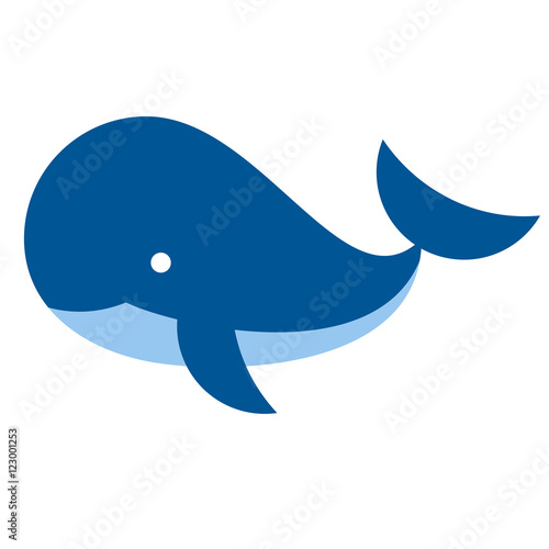 cartoon whale icon isolated on white background