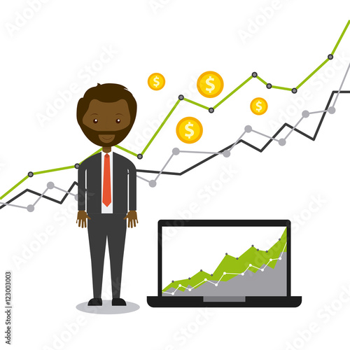 Business growth funds flat icons vector illustration design