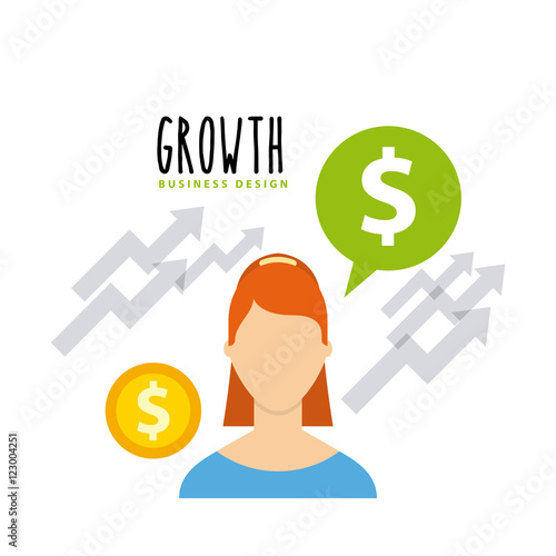 Business growth funds flat icons vector illustration design