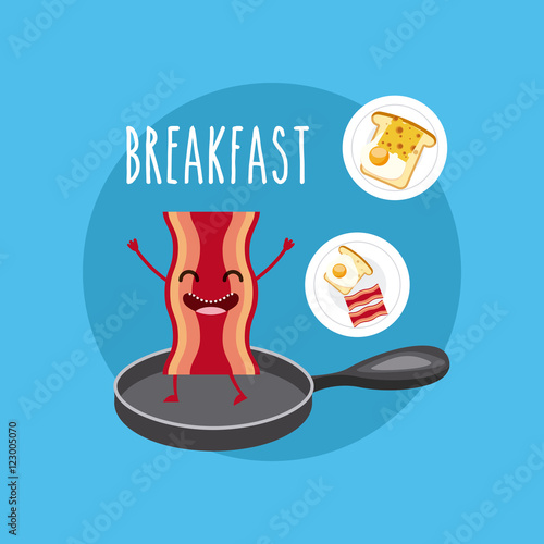 delicious and nutritive breakfast character vector illustration design