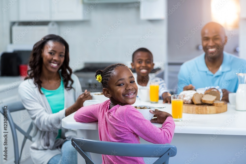 Family having breakfast Family having breakfast