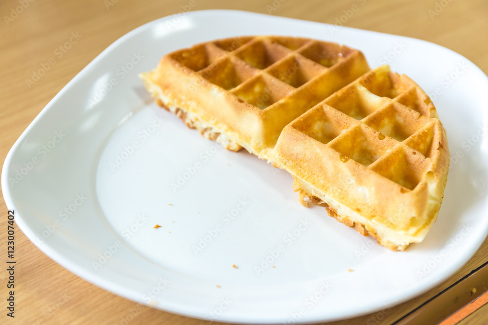 homemade waffle in white dish homemade waffle in white dish