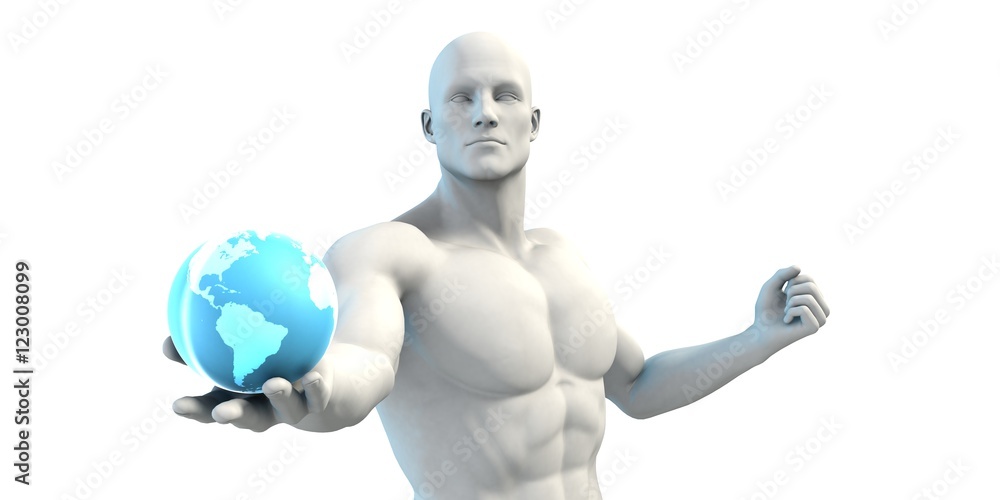 Businessman Working With Global Technology Businessman Working With Global Technology