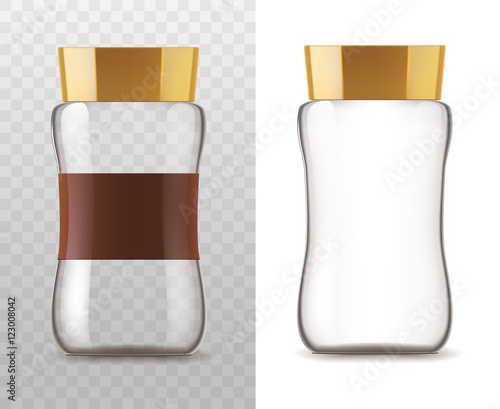 Coffee glass jar isolated icons