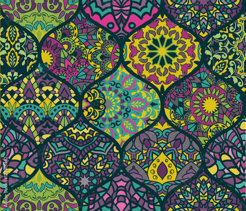 Seamless pattern. Vintage decorative elements.