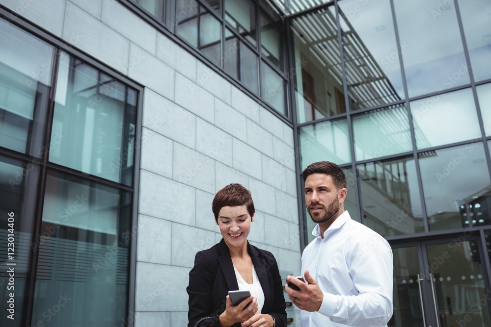 Fotografie Businesspeople using mobile phone