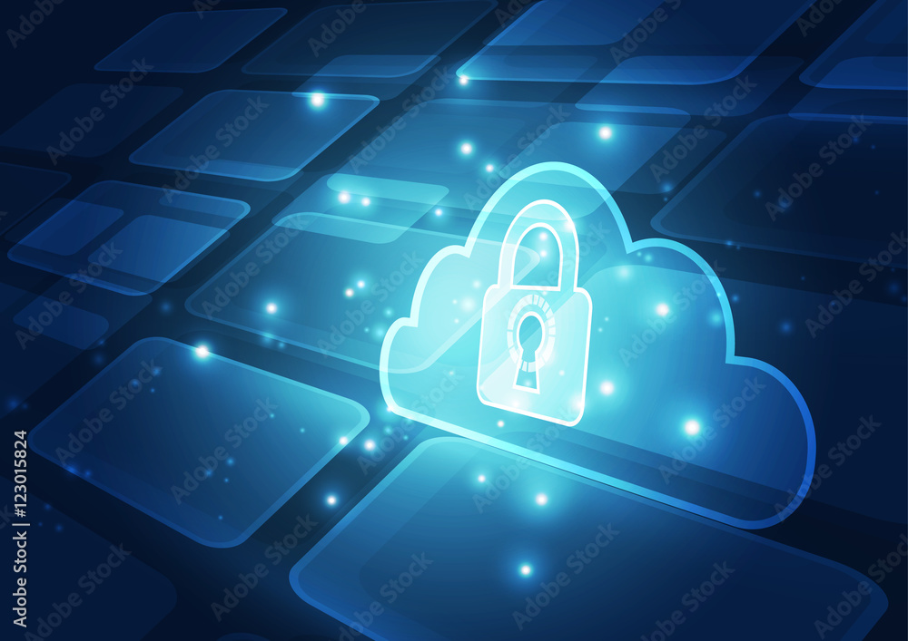 Obraz na plátně Abstract security cloud technology background