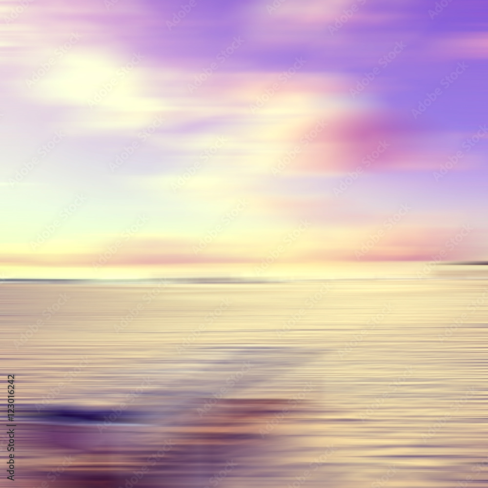 blurred background sunset on the sea