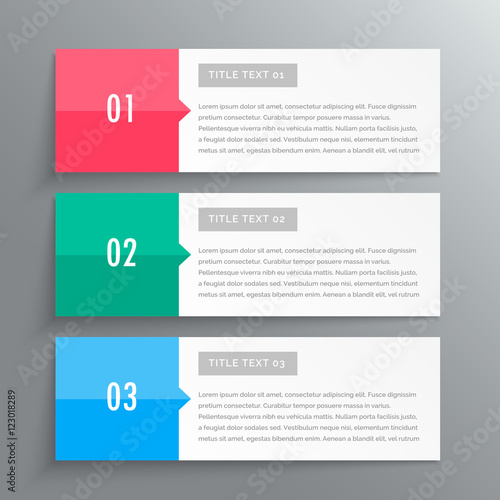 infographic banners showing three steps for your data photo