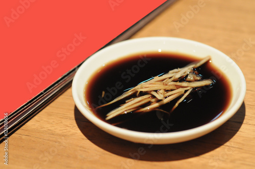 Black Chinese vinegar dipping sauce for Shanghai mini bun
