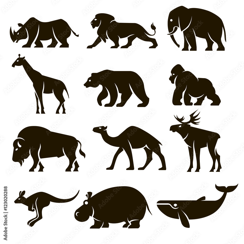 12 animals icons