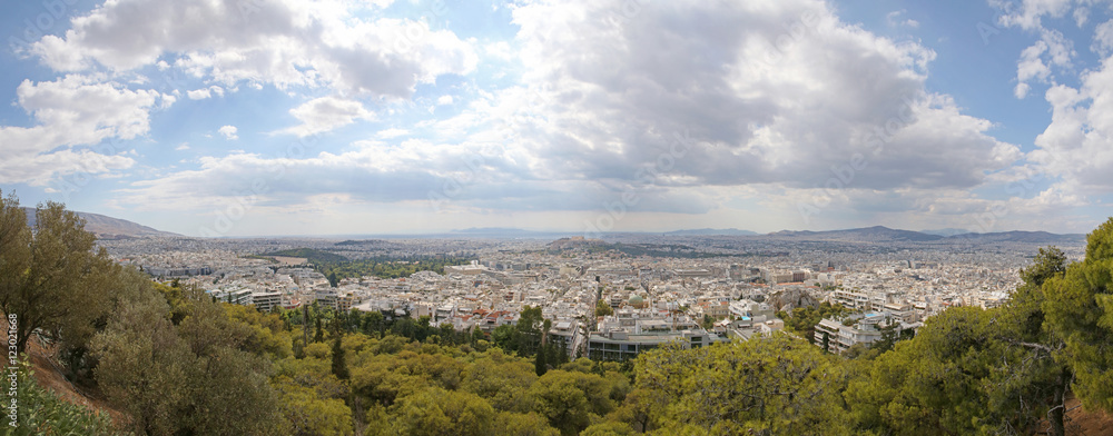 panoramic view on Athens from Lykavittos Hill