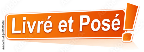 livré et posé sur symbole étiquette orange