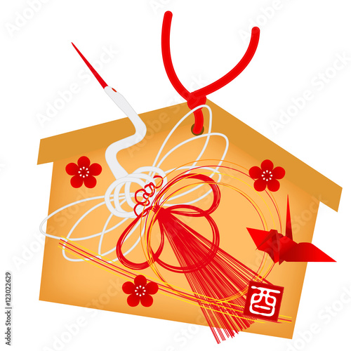 酉　鶴　年賀状　アイコン