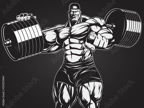 Bodybuilder with barbell