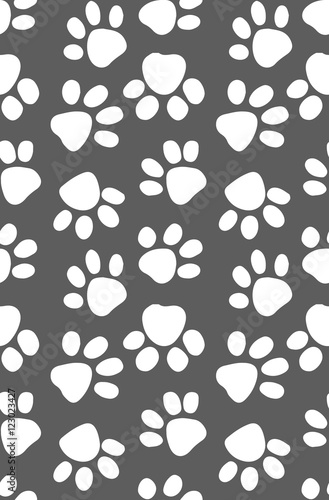 Animal footprint seamless pattern.
