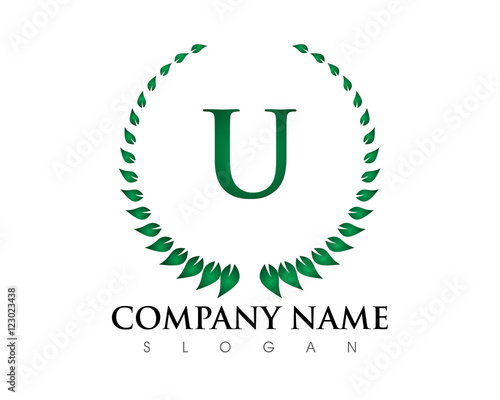 U Letter Leaf Logo