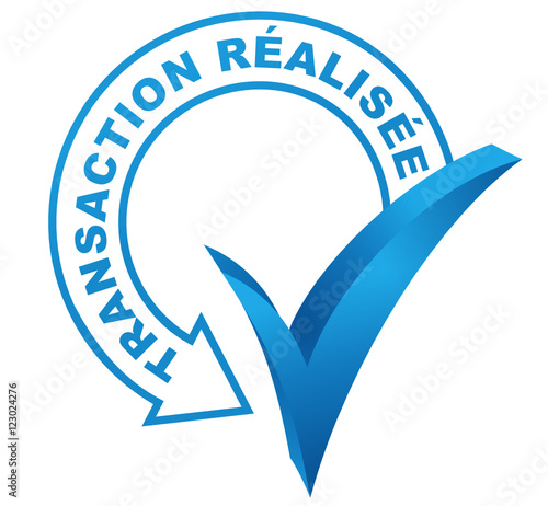 transaction réalisée symbole validé bleu