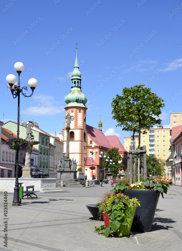 Obraz premium Architecture from Sokolov city and blue sky