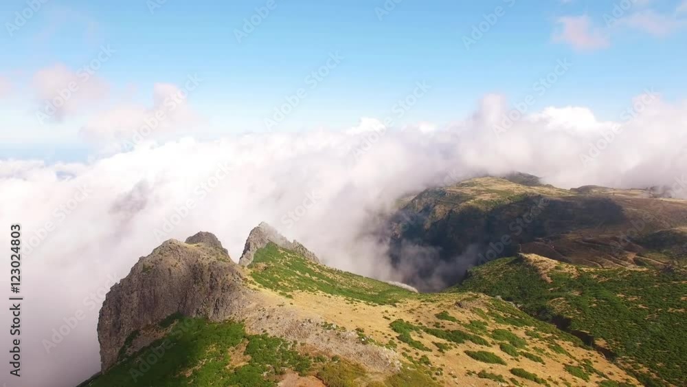 Panoramic view Pico do Arieiro, Madeira aerial view Panoramic view Pico do Arieiro, Madeira aerial view