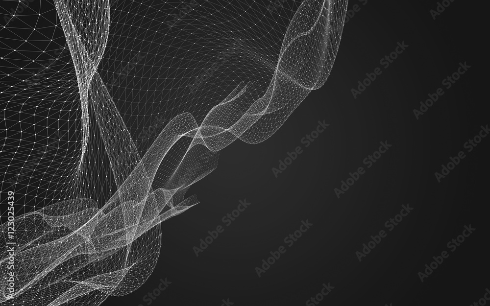 Naklejka premium Abstract polygonal space low poly dark background, 3d rendering