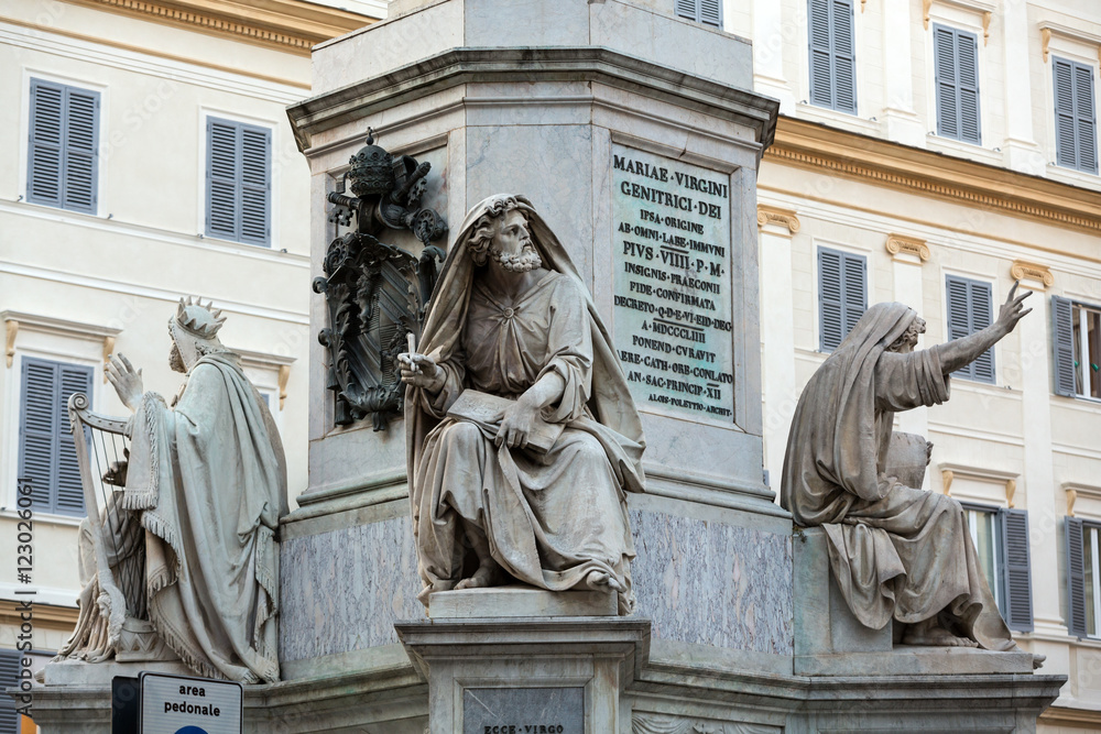 Rome - Biblical Statues at Base of Colonna dell'Imacolata Rome - Biblical Statues at Base of Colonna dell'Imacolata