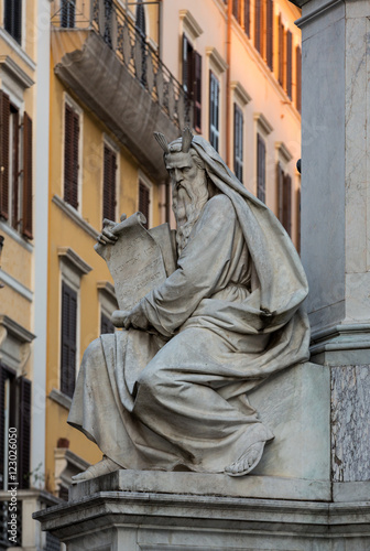 Rome - Biblical Statues at Base of Colonna dell'Imacolata photo