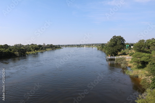 View to the Okavango River Caprivi Strip of Namibia  Africa