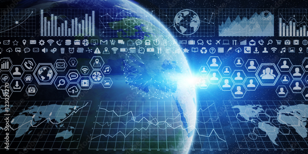 Global network and data exchange over the world Global network and data exchange over the world