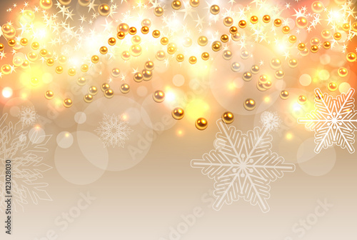 Christmas background gold lights