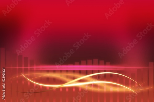 Modern red, orange and pink background with abstract smooth lines