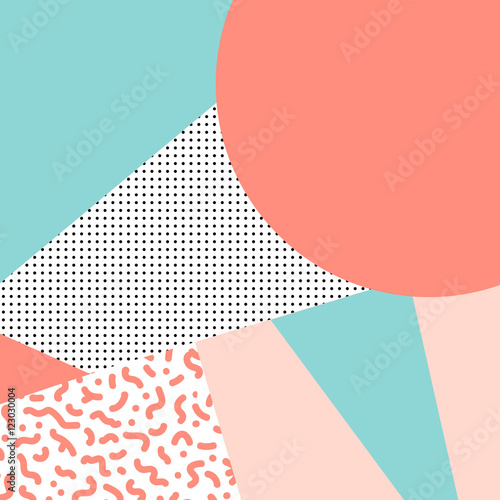 Vector pattern with geometric elements in the style of 80's. Mem
