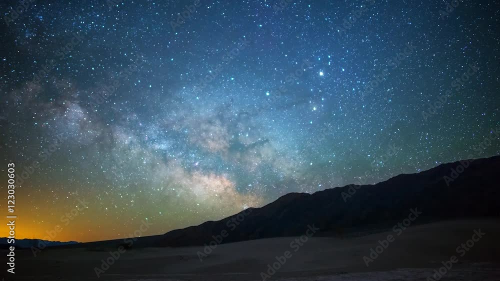 Astro Time Lapse of Milky Way over Sand Dunes in Death Valley 