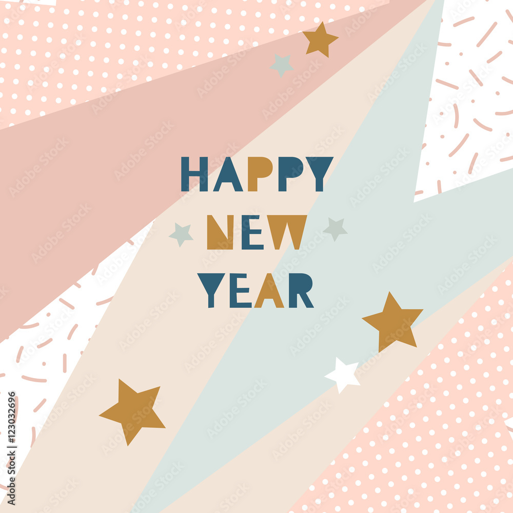 Hand drawn vector illustration - Happy new year in the style of