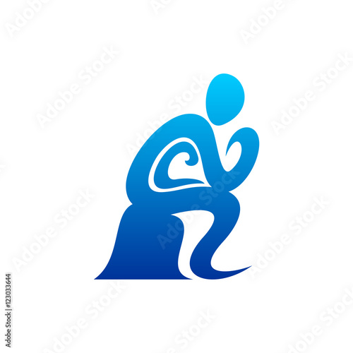 Abstract Thinking Statue Logo Icon