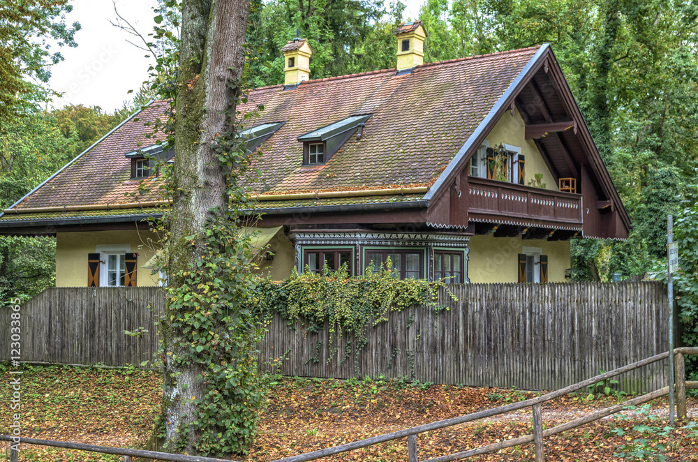 Bavarian House.A typical German old family house in Munich by Isar river near Taufkirchen. Bavarian House.A typical German old family house in Munich by Isar river near Taufkirchen.
