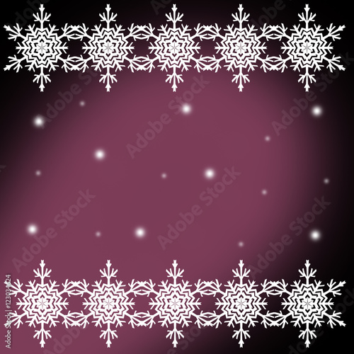 White snowflakes  christmas pattern on the pink background