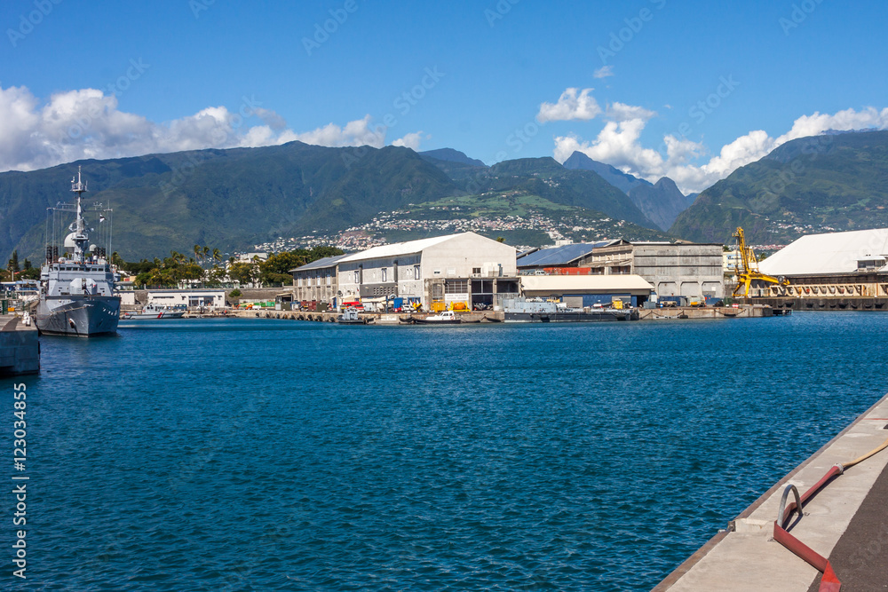 Port de plaisance Ville du Port à l'île de la Réunion Stock Photo