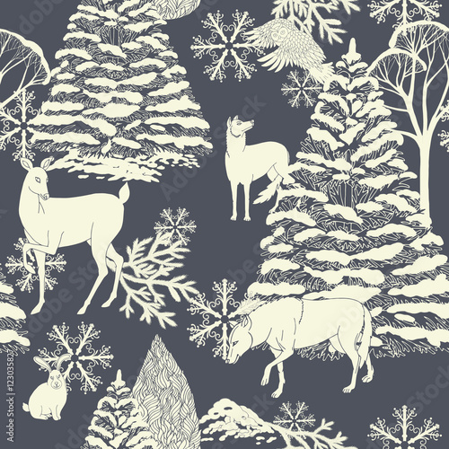 Christmas and New Year monochrome festive background