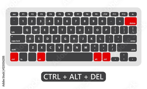 Task manager Ctrl Alt Del - Isolated Vector Illustration